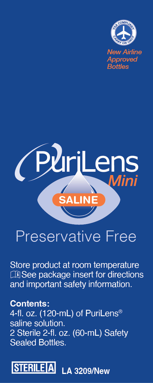 PuriLens Mini Preservative-Free Saline 60ml (2 fl. oz.) 2 Pack